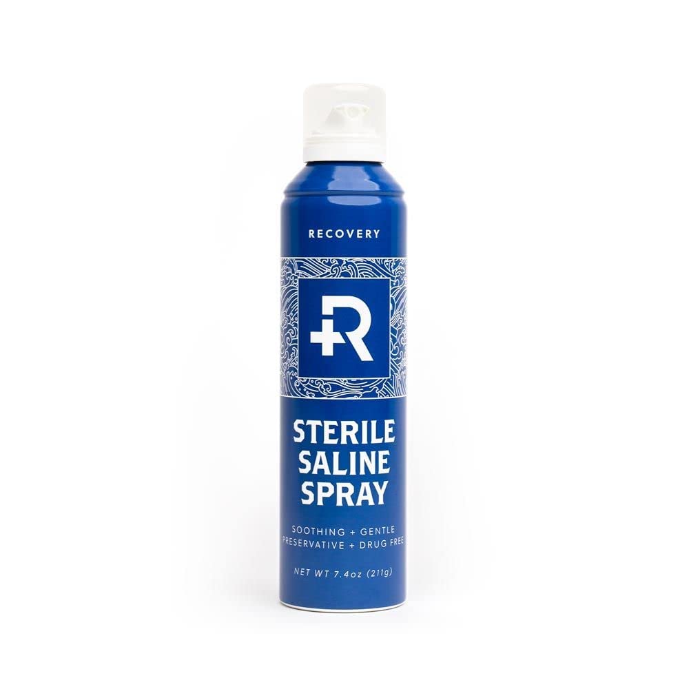 Recovery Aftercare Piercing Aftercare Saline Spray, All Natural Cleaner, 7.4 Ounce Can