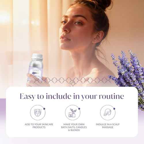 Siva Lavender Essential Oil ? 32 Fl Oz ? 100% Natural Lavender Oil - for Diffuser, Hair Care, Face, Skin Care, Aromatherapy, Scalp and Body Massage, Soap and Candle Making