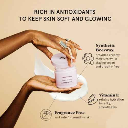 grace & stella Cleansing Balm - Oil-Based Makeup Remover - Gentle & Moisturizing Facial Cleanser, Non-Stripping Formula for Double Cleansing Heavy Makeup - Vegan Fragrance-Free Skincare (164g / 5.8oz)