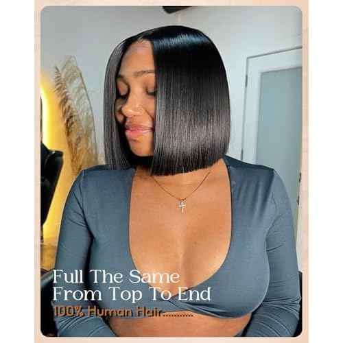 Alididi 10inch Bob Wig Human Hair SKINLIKE Real 5x5 HD Lace Closure Wigs Human Hair 200% Density Bob Wigs 15A Straight Wig 0.10mm Ultra-Thin HD Lace Pre Plucked Tiny Knots (5x5 Glueless Wig)