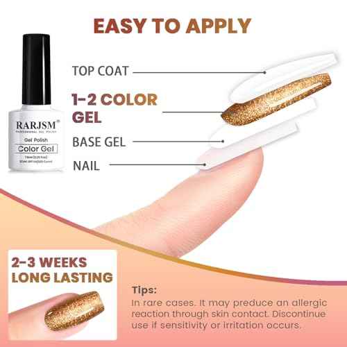 RARJSM Nude Gold Glitter Gel Nail Polish Set 6pcs Jelly Shimmery Sheer Lavender Wine Red Gold Brown Orange Fall Nail Gel Polish Sparkly Translucent Natural Skin Tone Color 7.5ml Soak off UV LED Cured