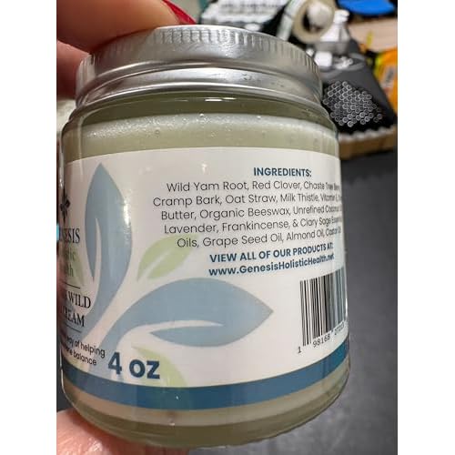Genesis Wild Yam Root Cream, Organic Balancing Cream for Women, Deep Nourishment and Hydration, Made with Wild Yam Root, Chaste Tree Berry, and Red Clover, 4oz