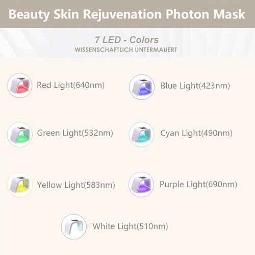 Led-Face-Tool£¬LED Light Therapy Facial Mask£¬7 in 1 Beauty Equipment for Skin Care at Home