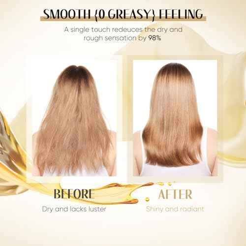 Hair Oil with Argan Oil, Coconut Oil, Olive Oil, Vitamin E for Nourish Hair, Smooth Frizz, Add Shine, Hair Treatment Oil for Women Men Frizzy Damaged Fine Curly Hair, Leave-in, 2Pack
