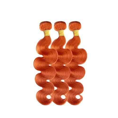 30 32 34 inch orange human hair ginger body wave bundles brazilian unprocessed virgin hair color #350 body wave bundles human hair