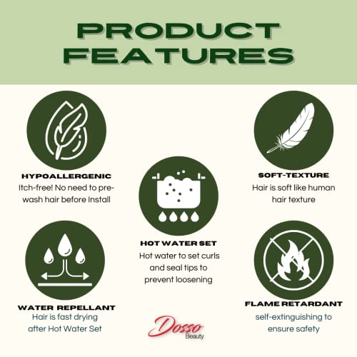Dosso Beauty 3 Pack Hypoallergenic Pre-Stretched Braiding Hair, 28 Inches, Itch-Free, Fast Drying, Hot Water Set, Light-weight-85g, Synthetic, Natural Looking color- (#2)