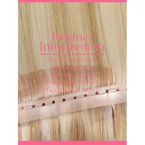 Lacer Blonde OVO Invisible Butterfly Double Weft Hair Extensions 20 Inch Seamless Micro Beads Human Hair Extensions Glueless Golden Blonde Highlight Platinum Blonde Natural Real Remy Hair 100G 31.5"