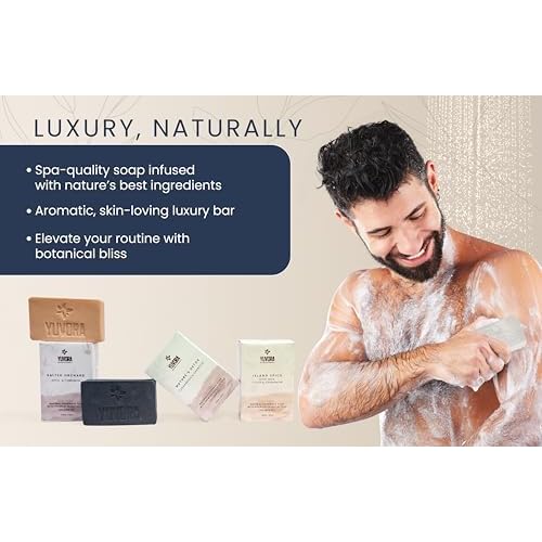 8 Pcs Men Natural Handmade Body Soaps 5 OZ Pack Set Rugged Essence Long lasting Fragrance Luxurious Scents with Natural Ingredients ? Sulfate & Paraben Free, Vegan Soaps