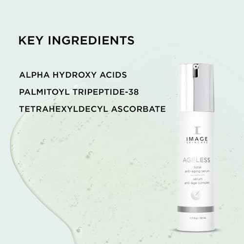 IMAGE Skincare, AGELESS Total Serum, AHA Anti-Aging Face Serum with Peptides to Firm, Hydrate, Smooth Wrinkles and Even Tone, 1.7 fl oz