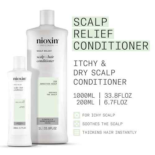 Nioxin Scalp Relief Hair Conditioner | Soothes, Hydrates, & Thickens Hair | For Sensitive, Dry, and Itchy Scalp | Made with Aloe Vera & Vitamin E