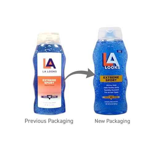 LA Looks Extreme Sport Hair Gel, All-Day Hold, Humidity Resistant, Alcohol Free, Hold Level 10, 20 oz (Pack of 3)