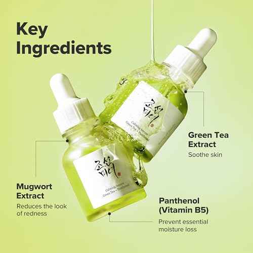 Beauty of Joseon Calming Serum Green Tea Panthenol Soothing, Moisturizing Sensitive, Acne-Prone, UV Irritated Skin, Daily Korean Skin Care for Men and Women (2 Fl.Oz.)