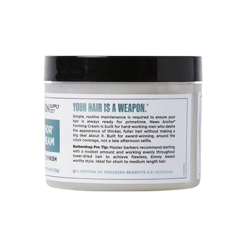 Duke Cannon Supply Co. News Anchor¢ç Forming Cream - Medium to Strong Hold, Matte Finish, 4 oz. (Pack of 2)