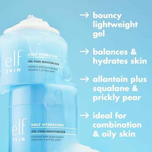 e.l.f. SKIN Holy Hydration! Gel-Yeah Moisturizer, Lightweight Moisturizer For Plump, Hydrated Skin, Infused With Squalane, Vegan & Cruelty-free