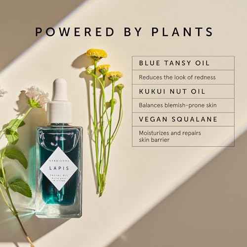 HERBIVORE Lapis Facial Oil | Balances Oil & Soothes Redness with Blue Tansy & Squalane | Safe for Oily & Acne Prone Skin, Non-Comedogenic, Vegan