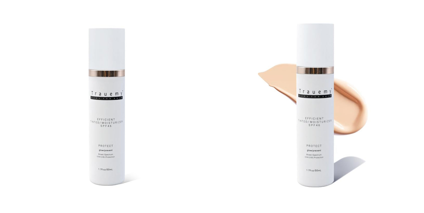 trauemy Anti-Aging Tinted Face Moisturizer Sunscreen SPF 46 & Hydrating Skin Care & Face Moisturizer - Chemical BB Cream, Water-Resistant-Dewy (Deay-2pcs)