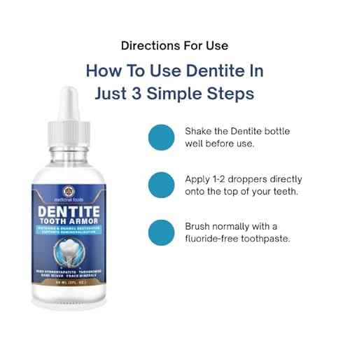 Original Dentite Tooth Armor Liquid | Clinically Strengthen Enamel with Remineralization Drops | at-Home Tooth Enamel Repair | Stronger Teeth | Hydroxyapatite | 60 ml