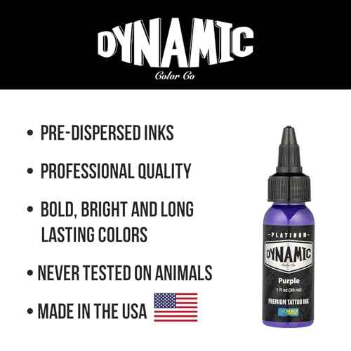 Dynamic Color Co - Platinum Collection Purple Tattoo Ink, Reach Compliant, Safe for EU, Made in Spain (1 oz Bottle)