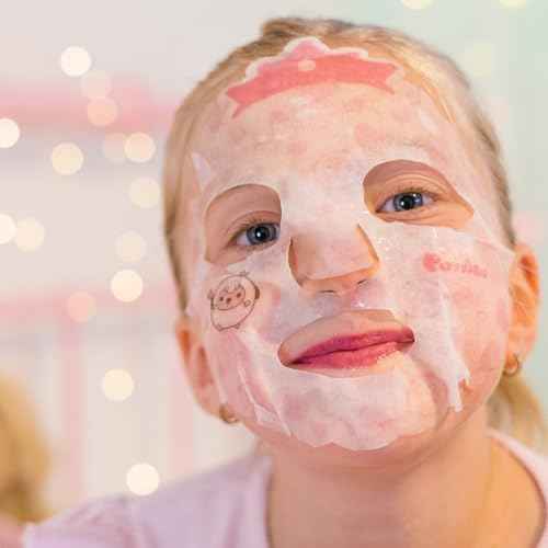 Puttisu Real Fruit Facial Mask Sheet for Kids, Children - Made with 100% Cotton, Moisturize, Sooths and Hydrates Skin (Aloe - Pack of 21)