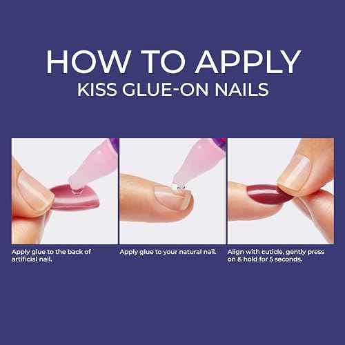 KISS Gel Fantasy Allure Press On Nails Almond Shape, 'Space', Pink, Medium Length, Ready to Wear, Pink Glue (2g), Cuticle Stick, & Mini File, 28 Count