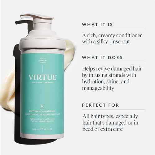 Virtue Recovery Conditioner with Keratin Hydrates, Softens, and Renews Damaged Hair, Sulfate Free, Color Safe