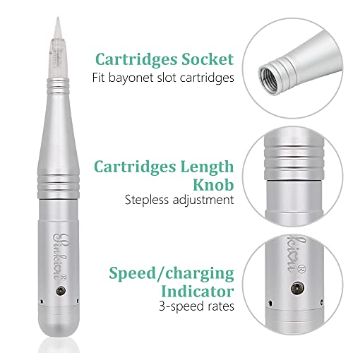 Pinkiou Permanent Makeup Machine MicroPigmentation Pen Hair Stroked Eyebrow Professional Microblading Pen Machine For EyeBrow Eyeline Lip Brow Lamination£¨Silver£©