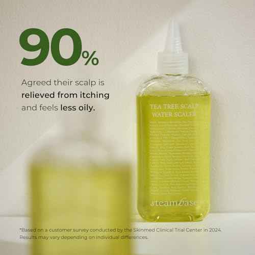 STEAMBASE Tea Tree Scalp Water Scaler | Scalp Exfoliator for Itchy Dry Flaky Scalp, Buildup Remover, Treatment for Excess Sebum Oily Greasy Hair | Korean Hair Care Products, Travel Size, 1.69 fl oz