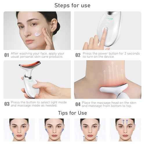 Face Neck Tool for Skin Care, Electric Neck Face Lifting Device for Wrinkle Removal (White)