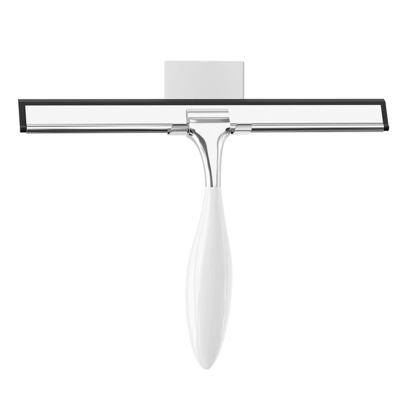 AmazerBath Shower Squeegee, Squeegee for Shower Glass Door, All-Purpose Car Window Squeegee for Shower Doors Tiles Mirror, Stainless Steel, Non-Slip Handle, Long Blade, 10 Inches