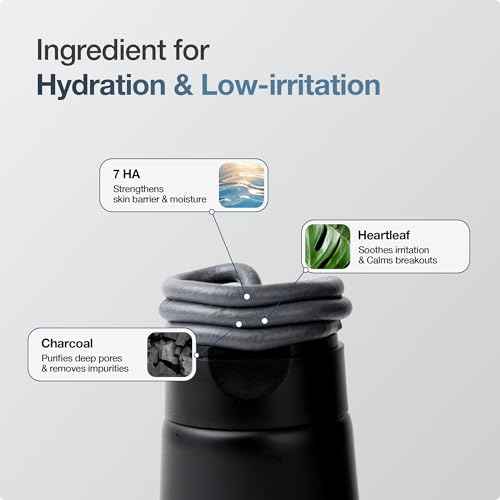 Hyaluronic Acid & Ceramide All-In-One Cleanser, Deep Hydrating Face Wash with Charcoal, Coconut, and Turmeric for Radiant, Moisturized, and Balanced Skin
