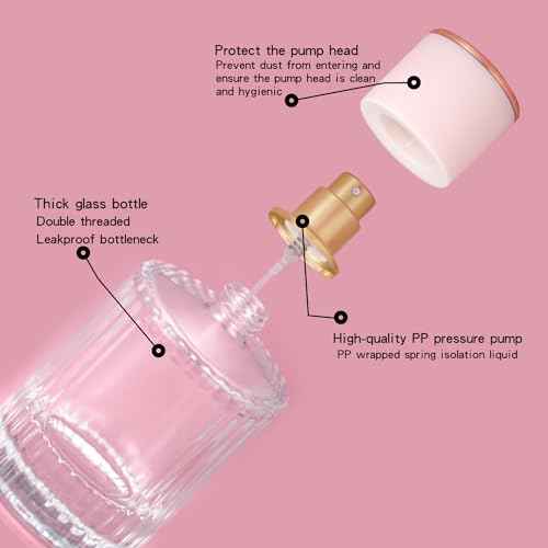2 Pack 30ml 50ml Empty Perfume Spray Bottles, Refillable Fine Mist Atomizer Portable Travel Cologne Atomizers Fragrance Containers Sprayer for Perfume(50ML White cap and 30ML White cap)