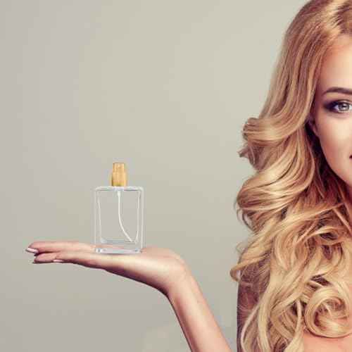 Enenes 8 Pack 30ml/1Oz Refillable Glass Perfume Bottles - Premium Square Gold Atomizer Spray Bottles, Leak-Proof Portable Empty Perfume Containers for Travel, Purse, Gym & Home Office Use
