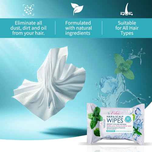 2 Packs, Esha Hair & Scalp Wipes ? No-Rinse Waterless Cleansing Wipes for Braids, Wigs & Scalp Care ? Removes Sweat, Odor & Product Buildup ? Protective Style Essential