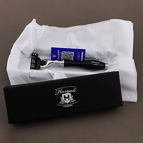 3 Edge Shaving Razor With Black Coated Handle Beard and Mustache Safety Razor For Men and Women
