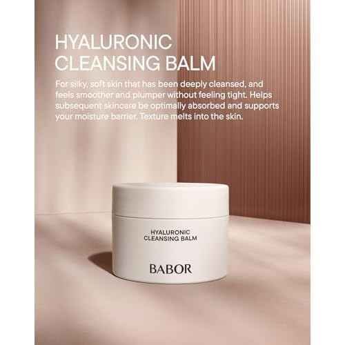 BABOR Hyaluronic Cleansing Balm to Oil for Demanding Skin, Gentle Cleansing for Face Infused with Hyaluronic Acid to Hydrate Skin, 150 ml