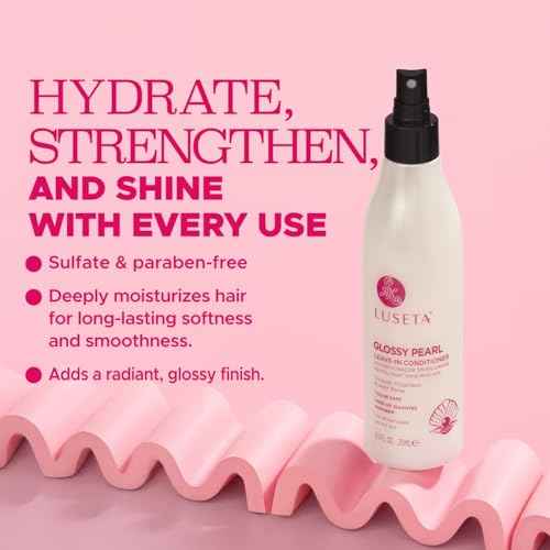 Luseta Glossy Pearl Leave in Conditioner Moisturize and Hydrate Hair Add Shine Repair Damaged Hair Reducing Dryness Sulfate Free for Women and Men 8.5oz