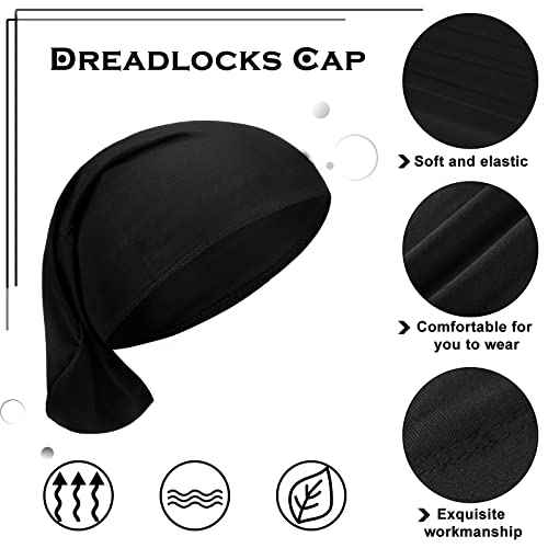 Tarpop 6 Pieces Dreadlock Cap Men Dread Caps Unisex Jumbo Long Hair Dreads Head Stocking Wrap Night Shower Sleeping Bonnet Accessories for Men Women Colorful