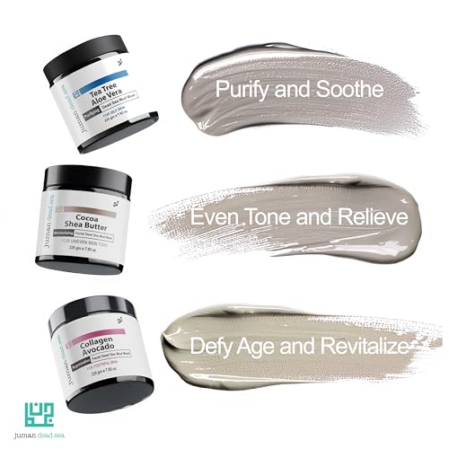 JUMAN Dead Sea Minerals Facial Care Set | For All Skin Types | Mask Set with Essential Oils & Plant Extracts | Nourishes, Protects & Restores | SLS & Paraben Free | Vegan | Pack of 3