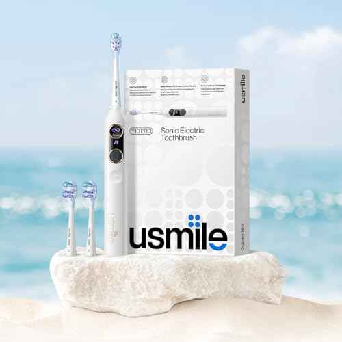 usmile Y10 PRO Rechargeable Electric Toothbrush with Smart Display, Missed Spot Detection, Pressure Sensor, 180-Day Battery Life, IPX8 Waterproof, Travel-Friendly with 2 Brush Heads
