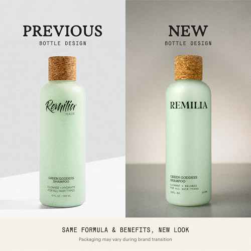 REMILIA Green Goddess Shampoo for Damaged Hair ? With Rosemary Oil & Green Tea Extract ? Cleansing, Strengthening, Vegan ? Made in USA ? 8.5 fl oz