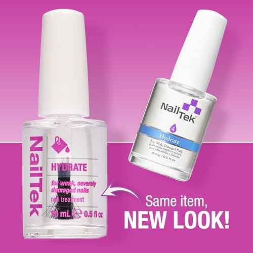 Nail Tek Hydrate Formula 4 ? Moisturizing Nail Strengthener, Nails Polish Treatment for Weak and Damaged Nails, 0.5 fl oz