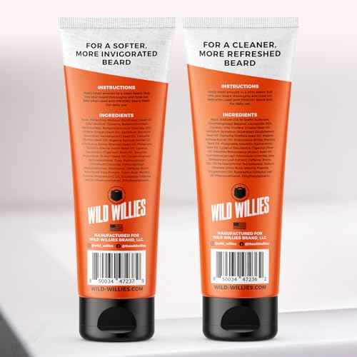 Wild Willies Beard Care Kit, Biotin Fortified Shampoo and Conditioner with Caffeine, Two 4-Oz Bottles, Promotes Healthy Beard Growth