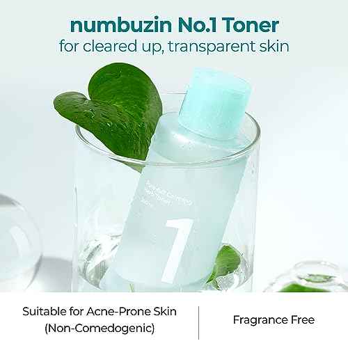numbuzin No.1 Toner | Pure-Full Calming Herb Toner | Breakouts, Redness, Excess Oil Control | Centella Asiatica, Heartleaf, Licorice Root | Acne-Prone, Sensitive Skin | 10.14 fl. oz.
