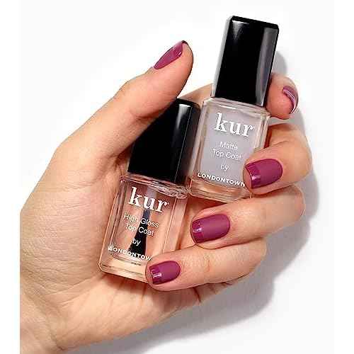 LONDONTOWN High Gloss Top Coat ? Glass-Like Shine, Smooth Finish, Streak-Free Application with Pro-Contour Brush, Enhances Nail Color & Extends Wear