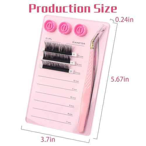 Acrylic Eyelash Extension Pallet Kits, Grafting False Eyelash Organizer Extension Pad Lash Tray,Magnetic Tweezer Holder - Durable Eyelash Extension Storage Organizer (Pink sets)