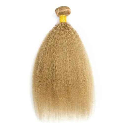 Human Hair Color 27 Yaki Straight Bundles Brazilian Honey Blonde Kinky Straight Bundles Unprocessed Virgin Hair 20 22 24 Inch