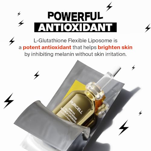 5% L-Glutathione (88B/mL) Flexible Liposome Face Serum - High Concentration with Vitamin B3, Vitamin E, Tranexamic Acid for Hydrating & Brightening (1.85 fl oz / 55ml)