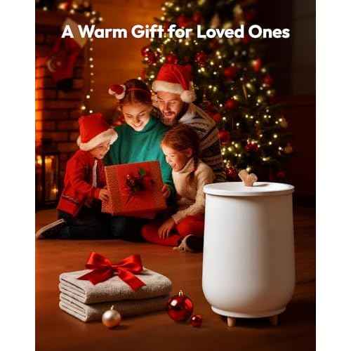 EUHOMY Towel Heating Bucket, 20L Large Towel Heating Bucket for Spa, Automatic Shutdown, Adjustable Temperature and Timing, Quick and Even Heating, Hot Towel Heating Bucket with Fragrance Tray, White