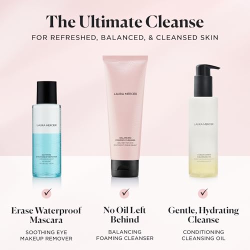 Laura Mercier Balancing Foaming Facial Cleanser, Makeup Remover, Gently Removes Dirt and Excess Oil, Enriched with Prickly Pear Extract, Maintains Skin's Moisture, Ideal for Oily Skin