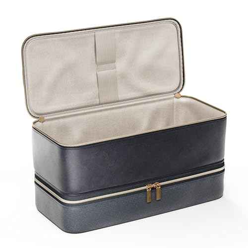 for Shark Flex Style Case, Dyson Airwrap Travel Case, Hair Tools Travel Bag, Shark Hair Dryer case, Airstraight, Air wrap Flexstyle Fusion Organizer, Dyson Accessories Storage (Black & Gold)